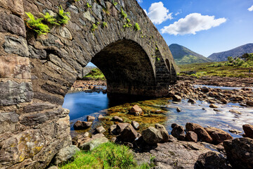 Fototapeta na wymiar Fairy-tale landscape, The Sligachan Bridge, Isle of Skye, Scotland