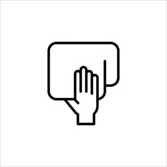 Fototapeta premium hand wiping with cloth vector icon on white background. eps 10