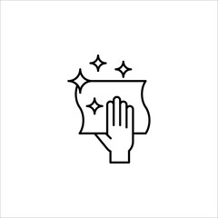 hand wiping with cloth vector icon on white background. eps 10
