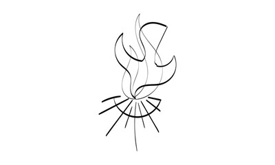 Christian Art. Hand Drawn Religious element. Biblical Illustration for print or use as poster, card, flyer or T Shirt