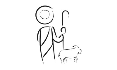 Christian Art. Hand Drawn Religious element. Biblical Illustration for print or use as poster, card, flyer or T Shirt