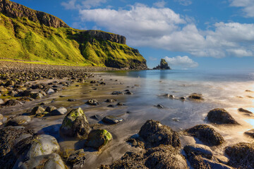Fototapeta na wymiar Fairy-tale landscape, Talisker Beach Bay, Isle of Skye, Scotland