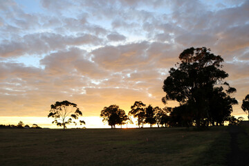 Fototapeta na wymiar Sunrise on a cloudy day in Geelong (Australia) : (pix SShukla)