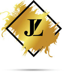 Gold JZ logo symbol vector art design
