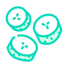 sliced cucumber color icon vector. sliced cucumber sign. isolated symbol illustration