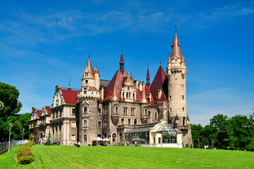 Fototapeta na wymiar The Moszna Castle. Moszna, Opole Voivodeship, Poland