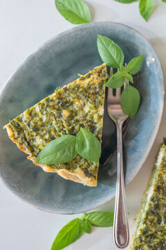 Quiche with spinach - traditional dish of french cuisine