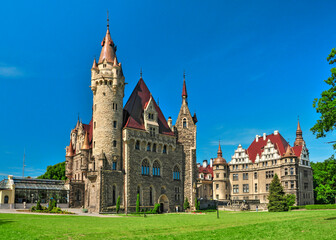 Fototapeta na wymiar The Moszna Castle. Moszna, Opole Voivodeship, Poland