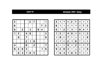 Sudoku puzzle game.Sudoku puzzle with a solution - EASY LEVEL