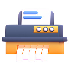 Paper Shreder in 3d render for graphic asset web presentation or other