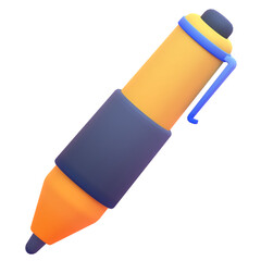 Pen in 3d render for graphic asset web presentation or other
