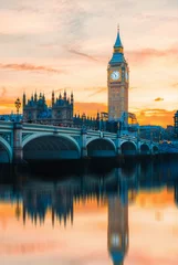 Schilderijen op glas big ben at sunset © Robby