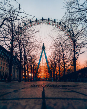 Ferris Wheel At Sunset London Eye