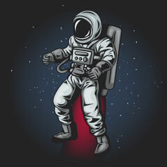 Astronaut on space. vector illustration design