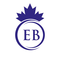 Letter EB Maple Leaf Logo Template Symbol Canadian Business, Company Logo Concept Vector Template