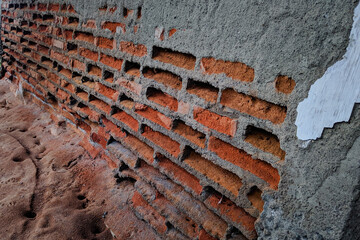 bricks that are decades old with crushed and melted conditions