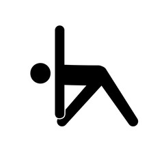 Yoga pictogram icon man. Yoga pose, meditate practice, relax pictogram man. Health, meditate, concentrate symbol. Vector illustration.