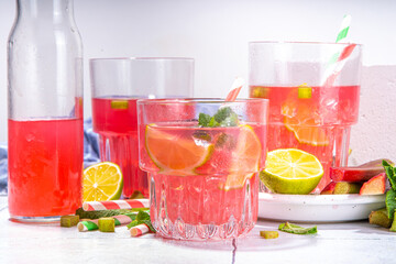 Homemade rhubarb lemonade