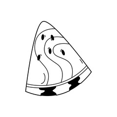 Slice of watermelon isolated on white background