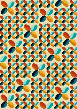 Diagonal seamless pattern illustration with colorful flower shapes