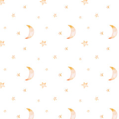 Watercolor Merry Christmas seamless pattern snowman, christmas tree, santa holiday invitation. Christmas gift celebration cards. Winter new year design.