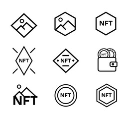 NFT set of icons for web design