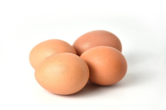 Group of chicken egg on white background