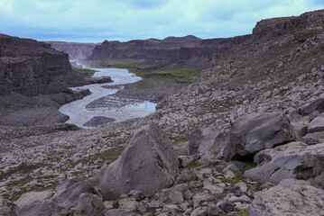 View at Dettifoss waterfall in Iceland