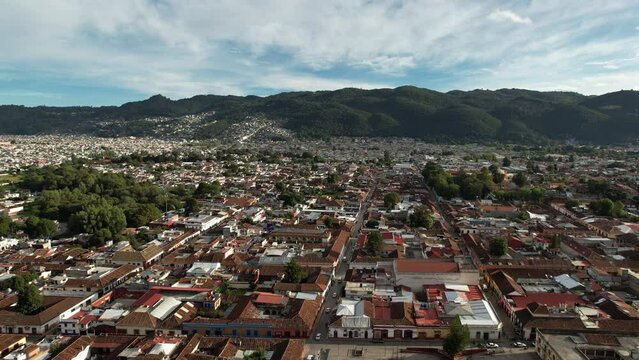 Aerial view of the city of San Cristobal de las Casas in Chiapas Mexico