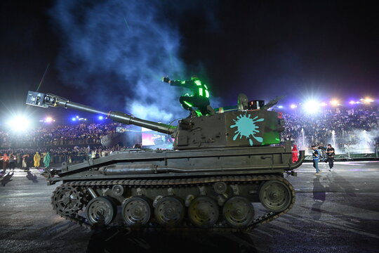 An entertaining tank show held during the great Riyadh season in the Saudi capital, Riyadh