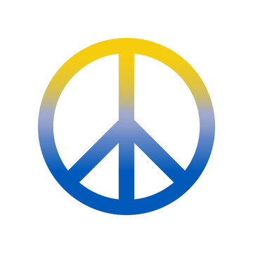 Ukraine flag peace vector logo symbol on alpha transparent background - Stop war, no war, conflicts, make peace, stop fights