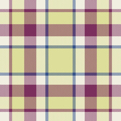 Plaid check pattern. Seamless fabric texture. Tartan textile print.