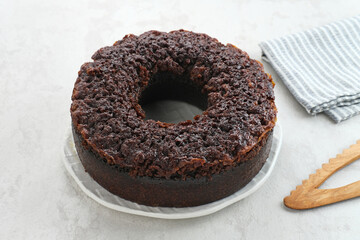 Bolu Caramel (Sponge Caramel Bread), made from flour, tapioca flour, egg and sugar. Selected focus.
