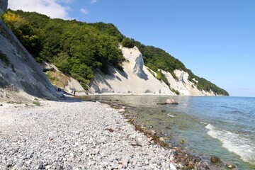 Limestone white cliffs off the Danish coast at Mons Klint