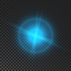 Blue glowing sparkling star