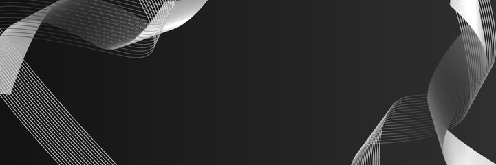 abstract memphis wide geometric banner design