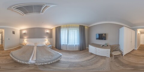Piękna panorama 360 stopni pokój hotelowy - obrazy, fototapety, plakaty