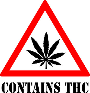 Contains thc vector caution sign