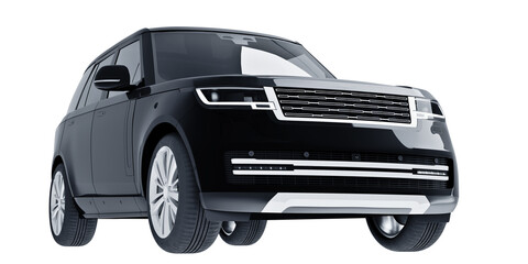 black SUV isolated on white background 3d model