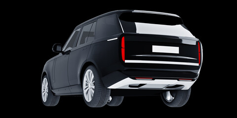 black SUV isolated on back background 3d model