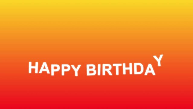 simple animation with happy birthday on colorful background