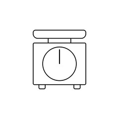 Kitchen scale line icon vector illustration. Simple black outline image of kitchen meter. Weigher logo. Flat web kitchen element