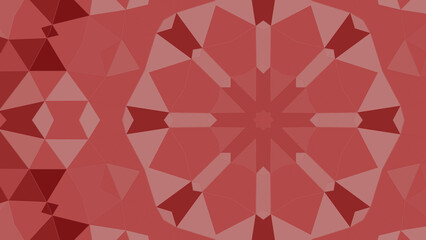Abstract kaleidoscope background in shades of red