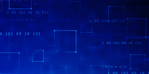 Binary Code Background, Digital Abstract technology background, flowing number one and zero text in binary code format in technology background. Internet Big data Concept