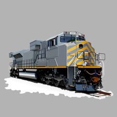 Modern diesel train locomotive - obrazy, fototapety, plakaty