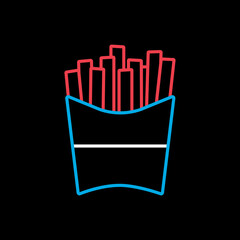 French fries vector icon. Fast food sign