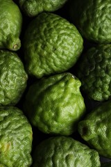 Fresh ripe bergamot fruits as background, top view