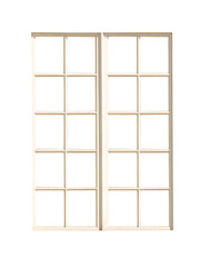 Beautiful beige window frame isolated on white