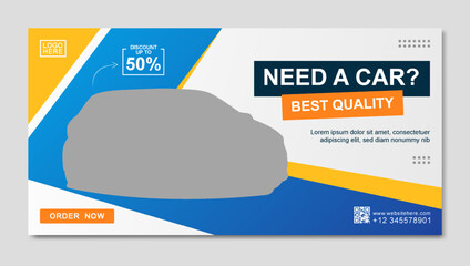 car rental banner modern web banner template