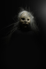 Ghost nightmare witch on black background. 3D render illustration.
